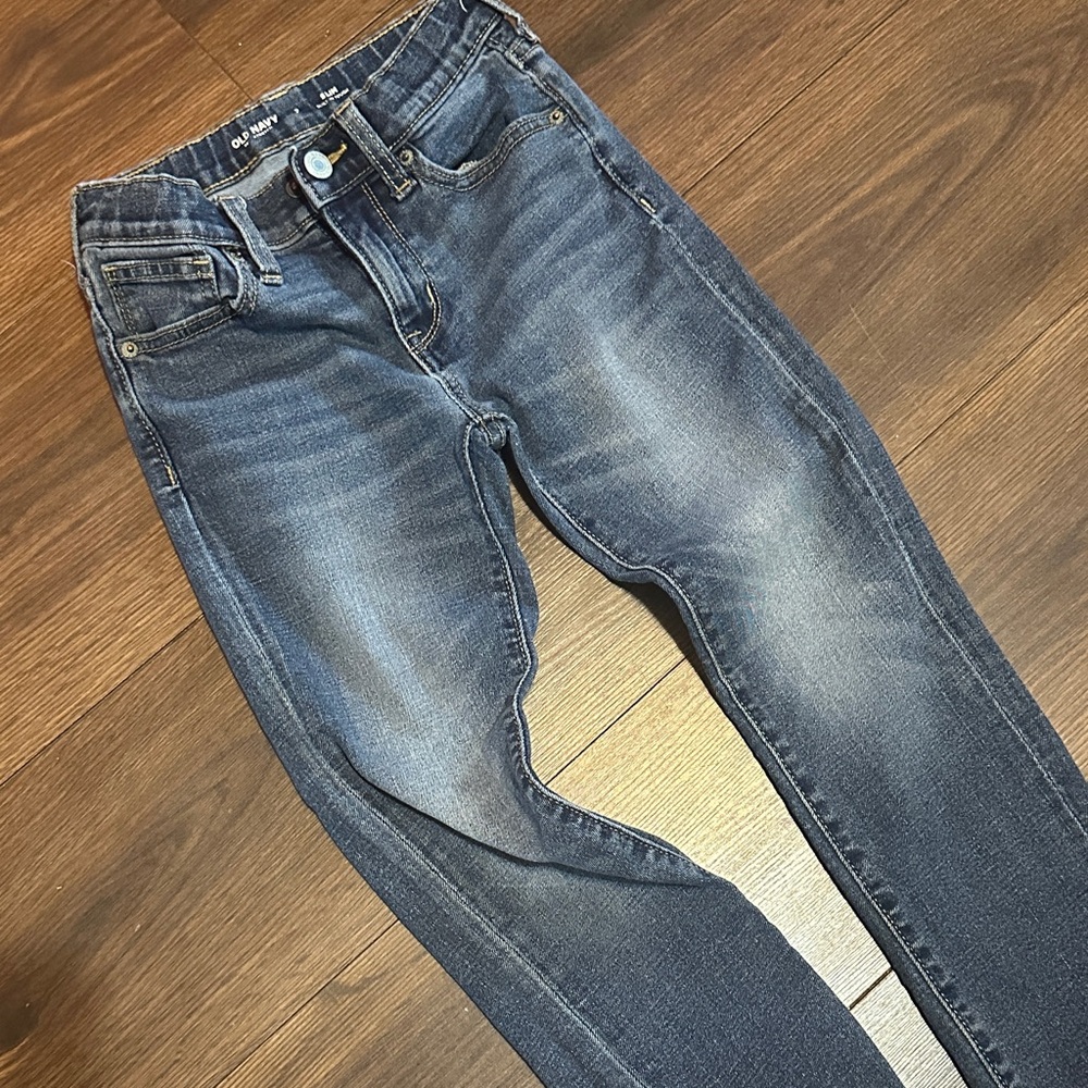 Old Navy Boy's Faded Dark Blue Slim Jeans
